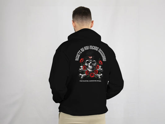 Resist by Any Means Necessary Heavy Fleece Hoodie by Warrior Ink Apparel