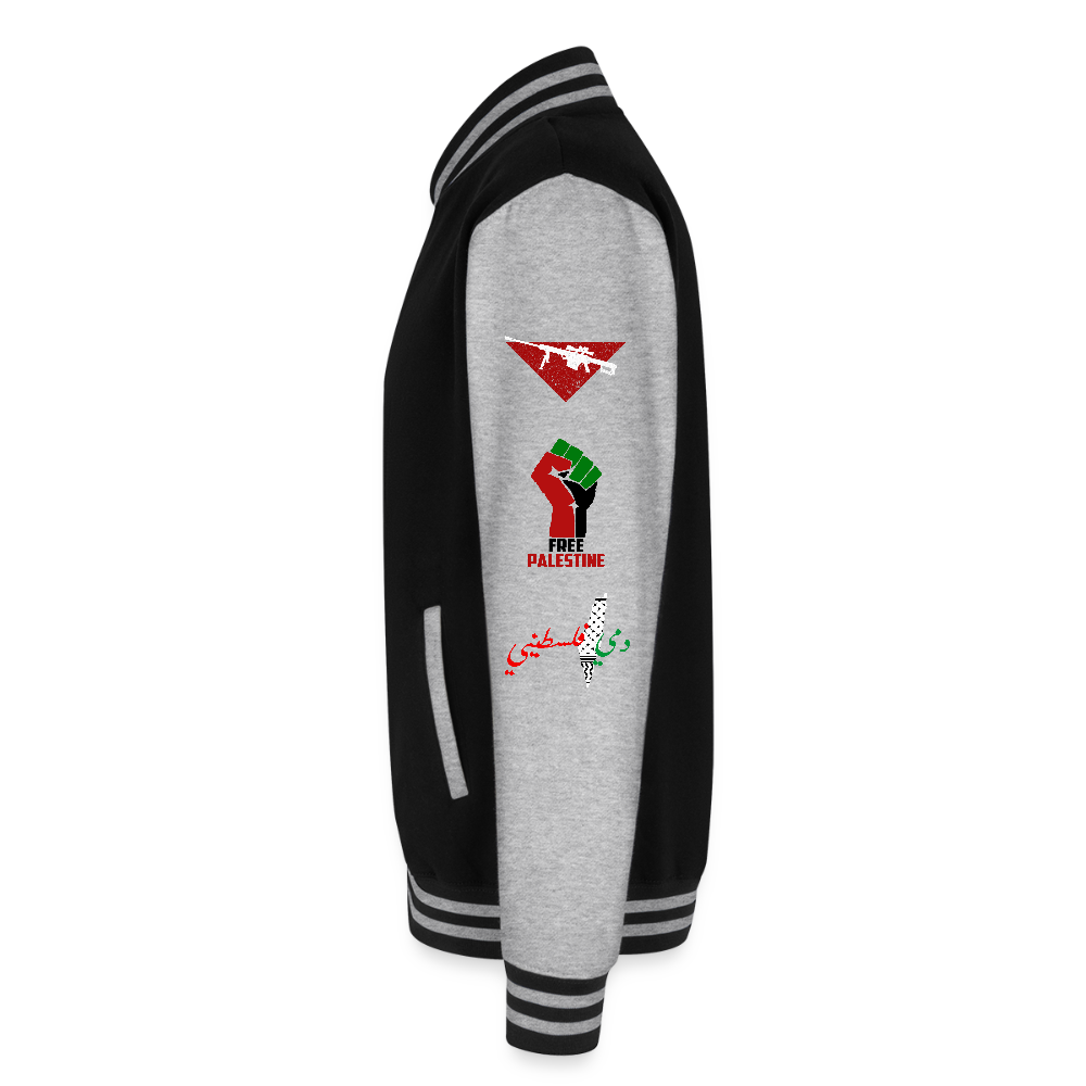 1948 Palestine Heavyweight Letterman Jacket - black/heather grey