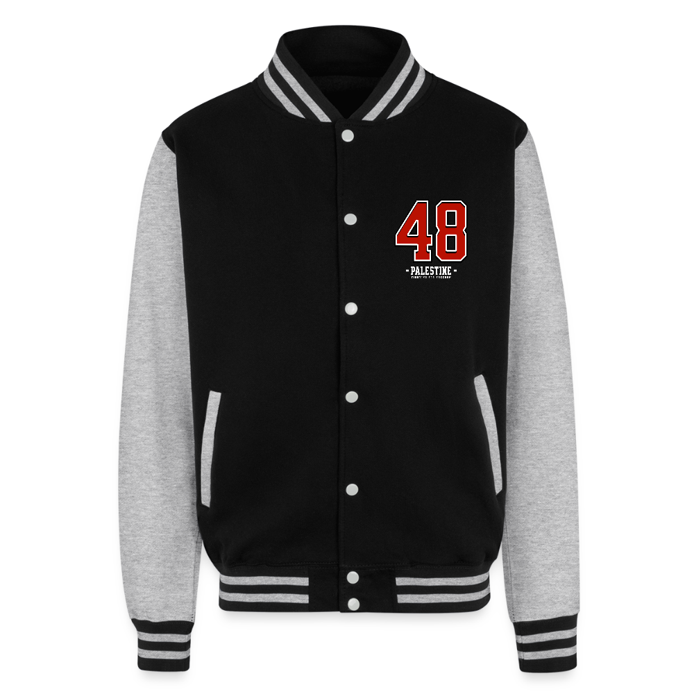 1948 Palestine Heavyweight Letterman Jacket - black/heather grey