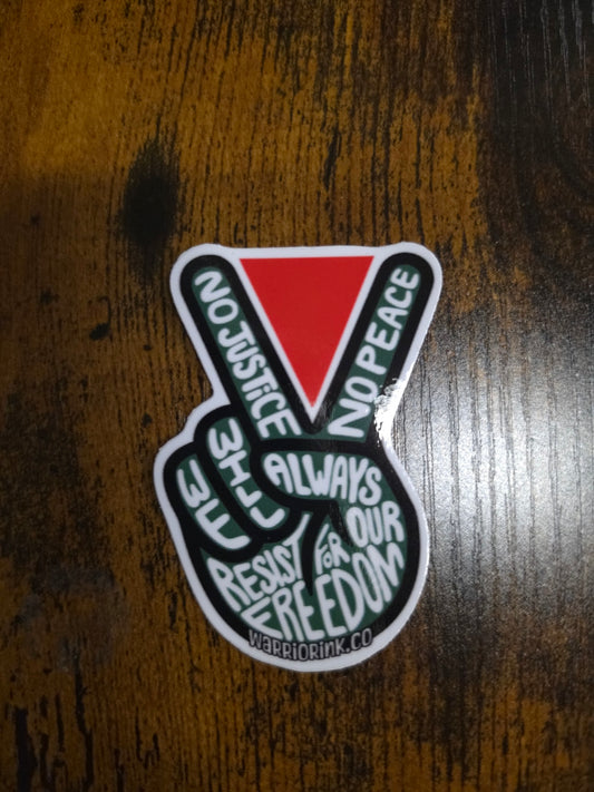 NO PEACE UNTIL FREEDOM - Palestine Resistance Vinyl Sticker