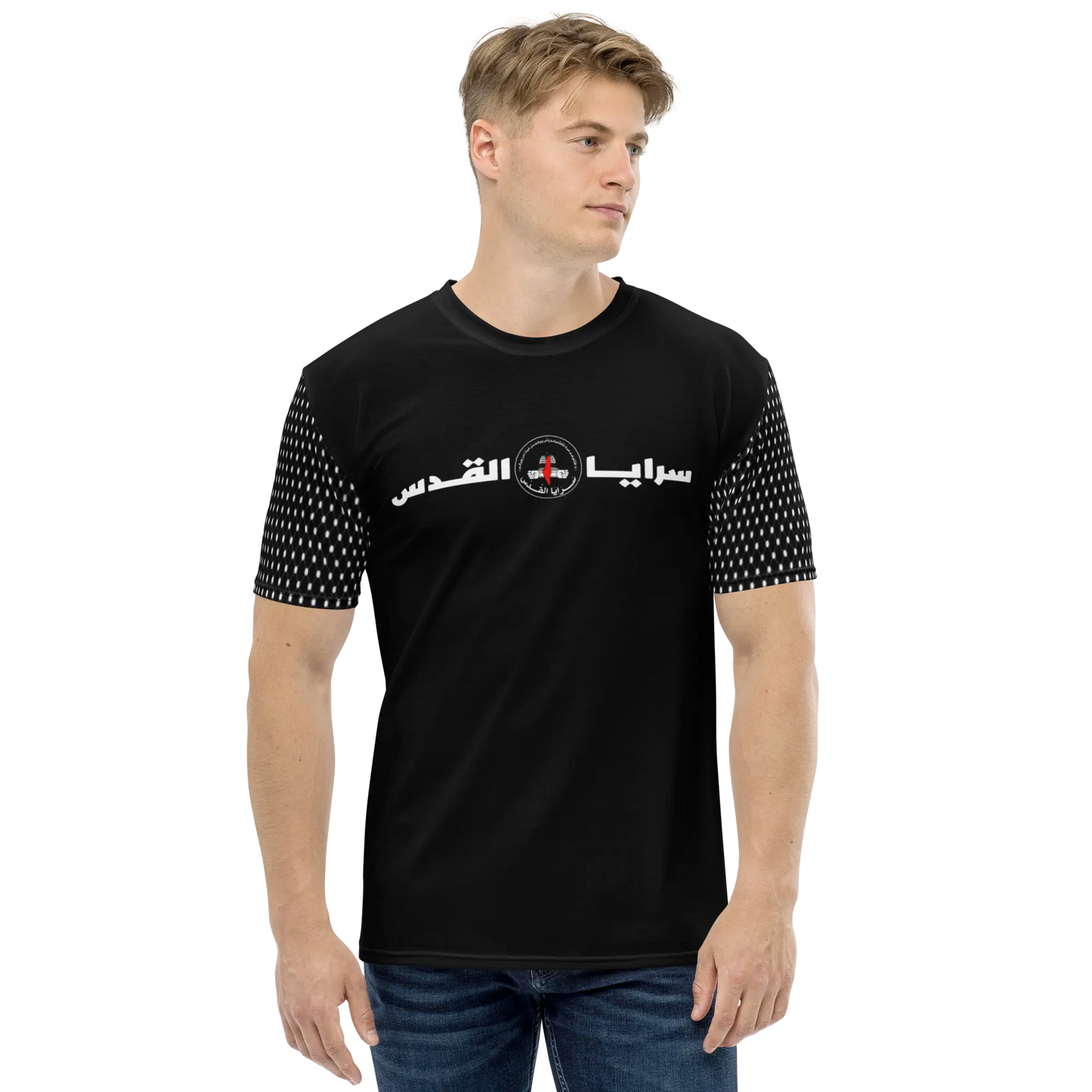 Saraya Brigade Black & White Men’s Tee - Palestine Warrior Ink