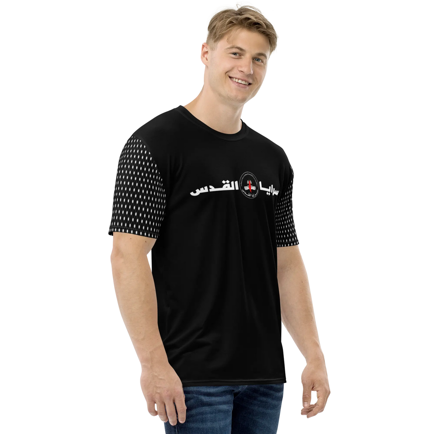 Saraya Brigade Black & White Men’s Tee - Palestine Warrior Ink