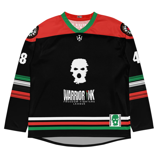 Palestine hockey jersey home in black with customizable name and number