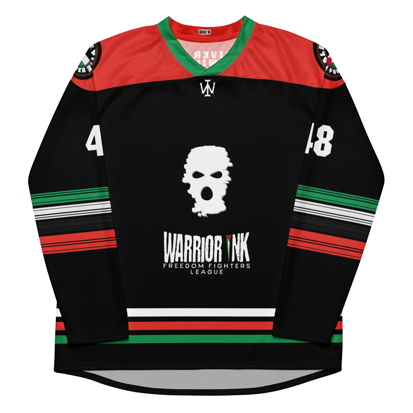 Palestine hockey jersey home in black with customizable name and number
