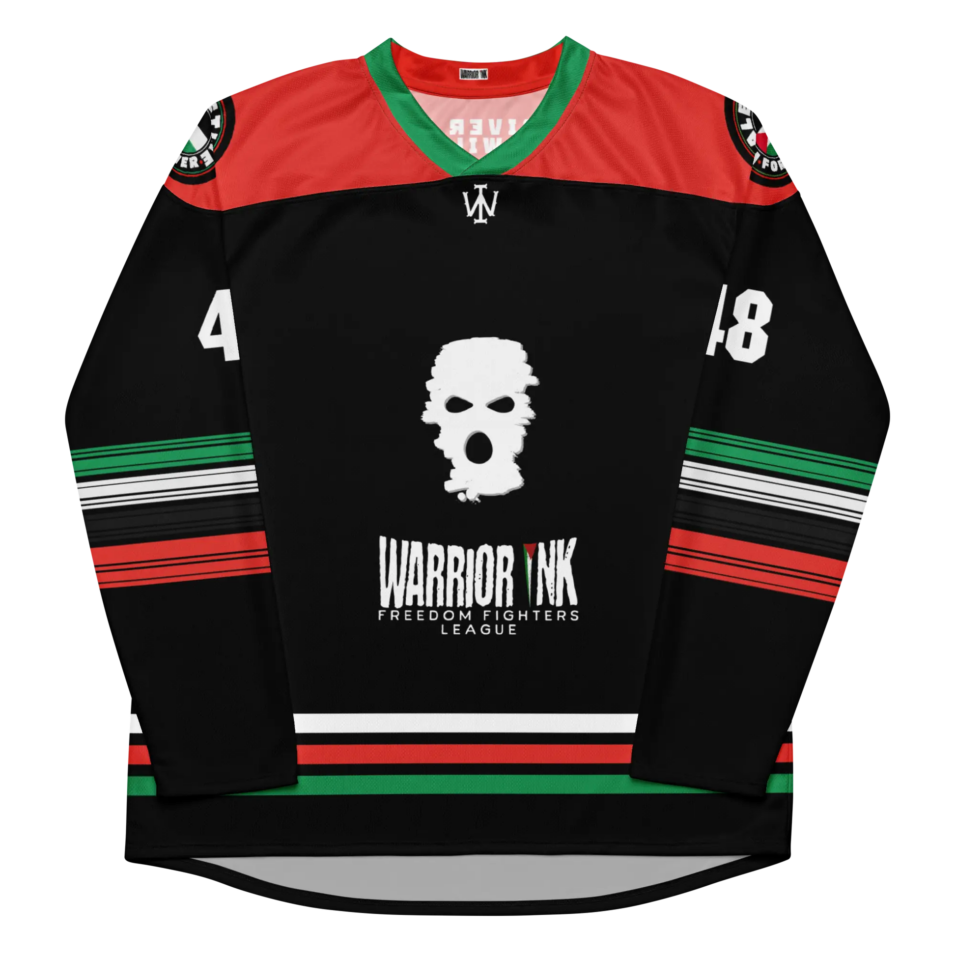 Palestine hockey jersey home in black with customizable name and number