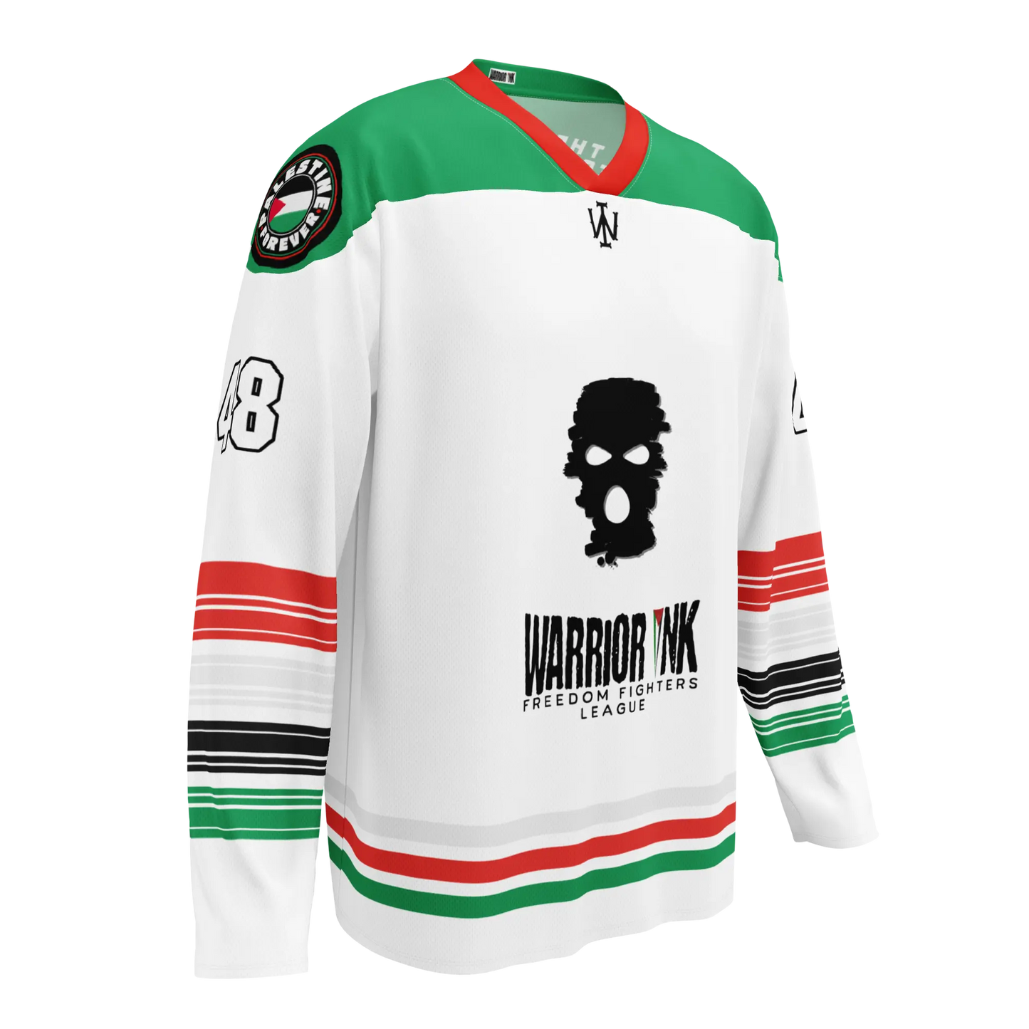 Palestine hockey jersey away in white with name and number customization