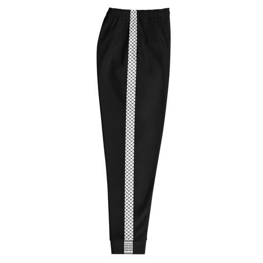 Palestine men’s black keffiyah joggers by Warrior Ink Apparel