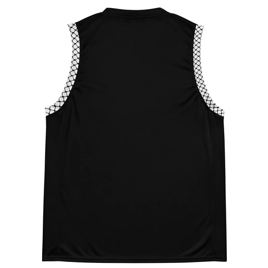 Palestine basketball jersey in black with keffiyeh and map design