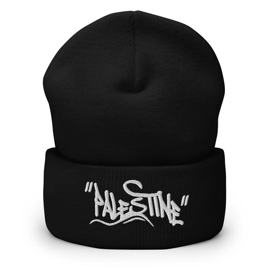 Palestine graffiti embroidered beanie by Warrior Ink Apparel