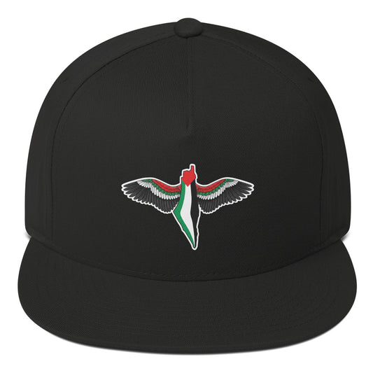 FREEDOM WINGS Palestine Flat Bill Cap with premium DTF print by Warrior Ink Apparel