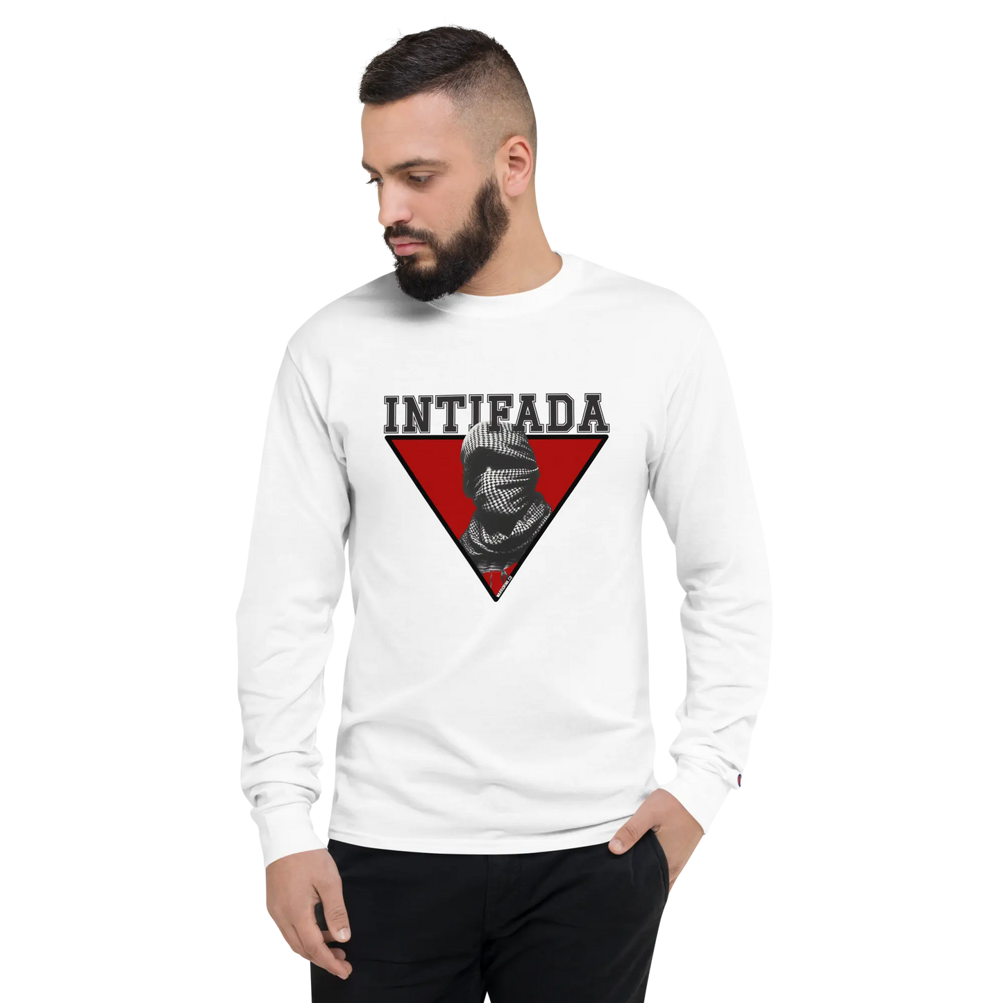 INTIFADA Men's Long Sleeve Shirt - Palestine Warrior Ink