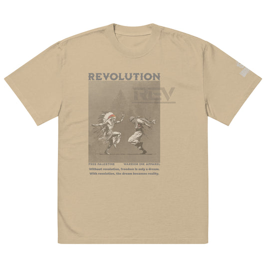 Revolution oversized faded heavyweight streetwear t-shirt by Warrior Ink Apparel