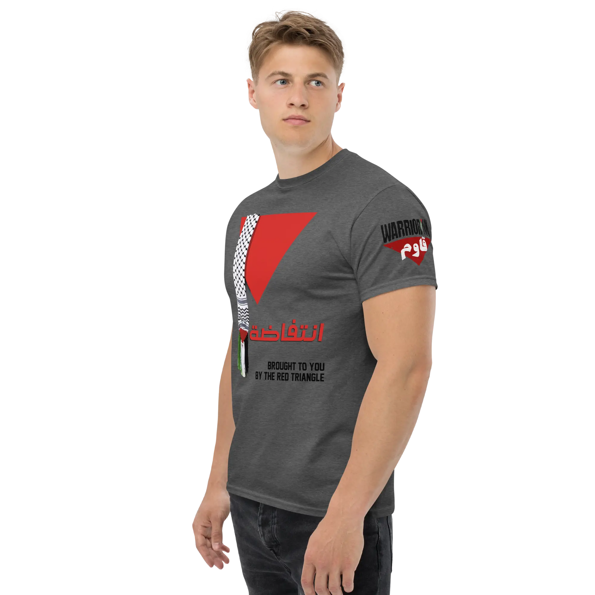 Red Triangle Palestinian Flag T-Shirt – Classic Fit for Men Warrior Ink
