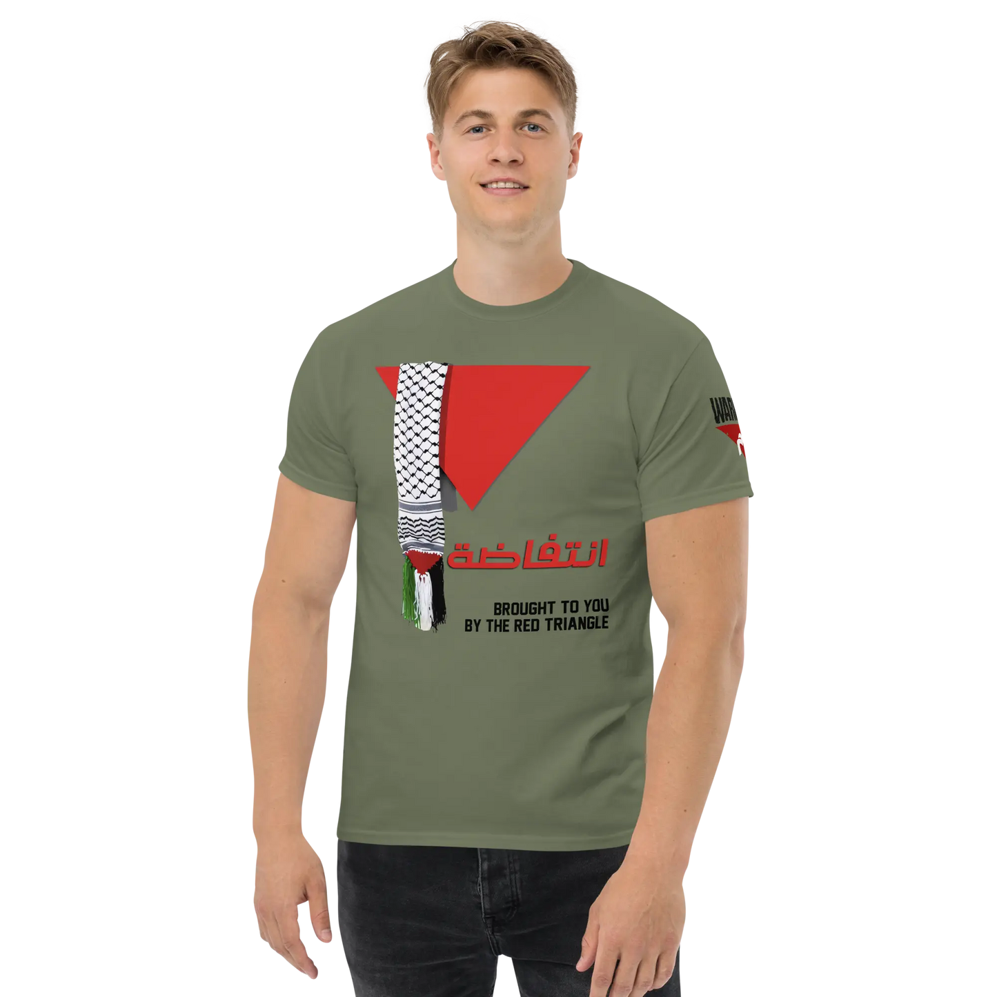 Red Triangle Palestinian Flag T-Shirt – Classic Fit for Men Warrior Ink
