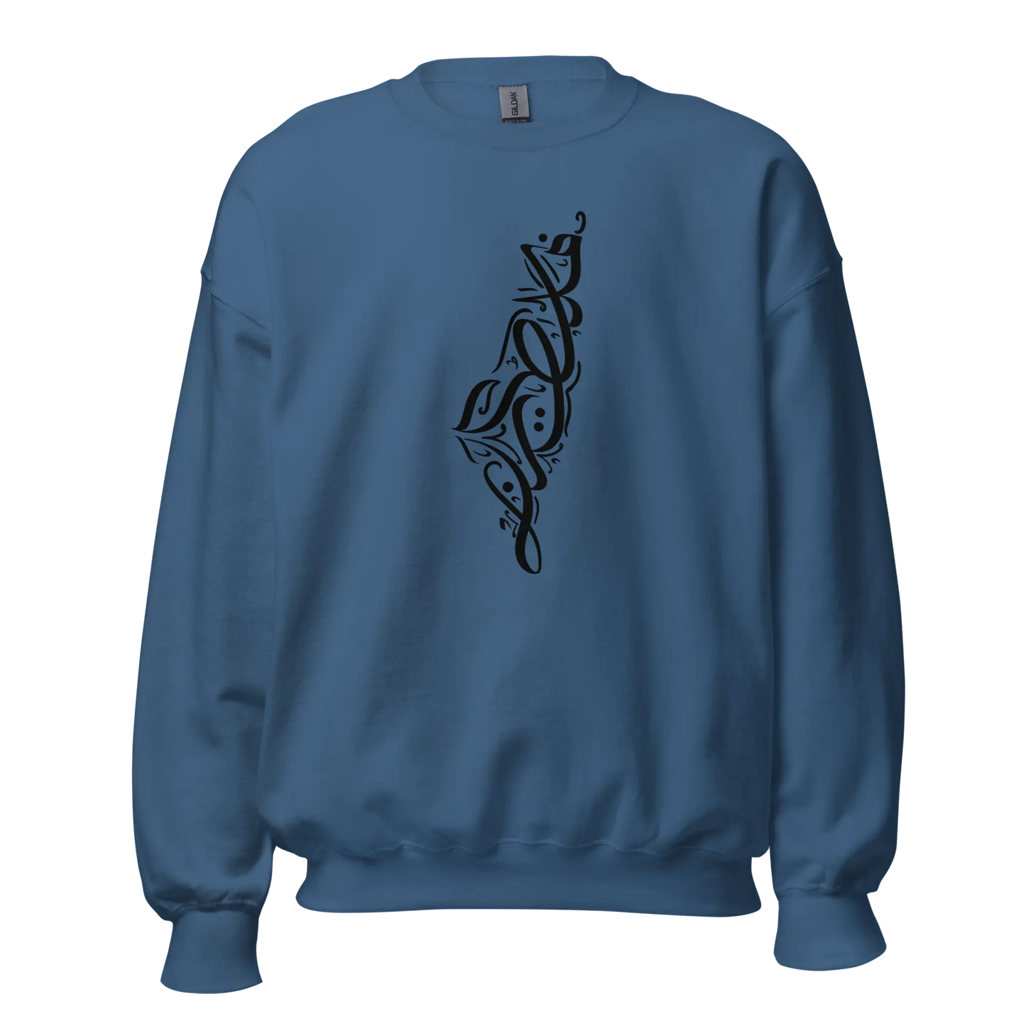 Palestine Map Script Unisex Sweatshirt Warrior Ink