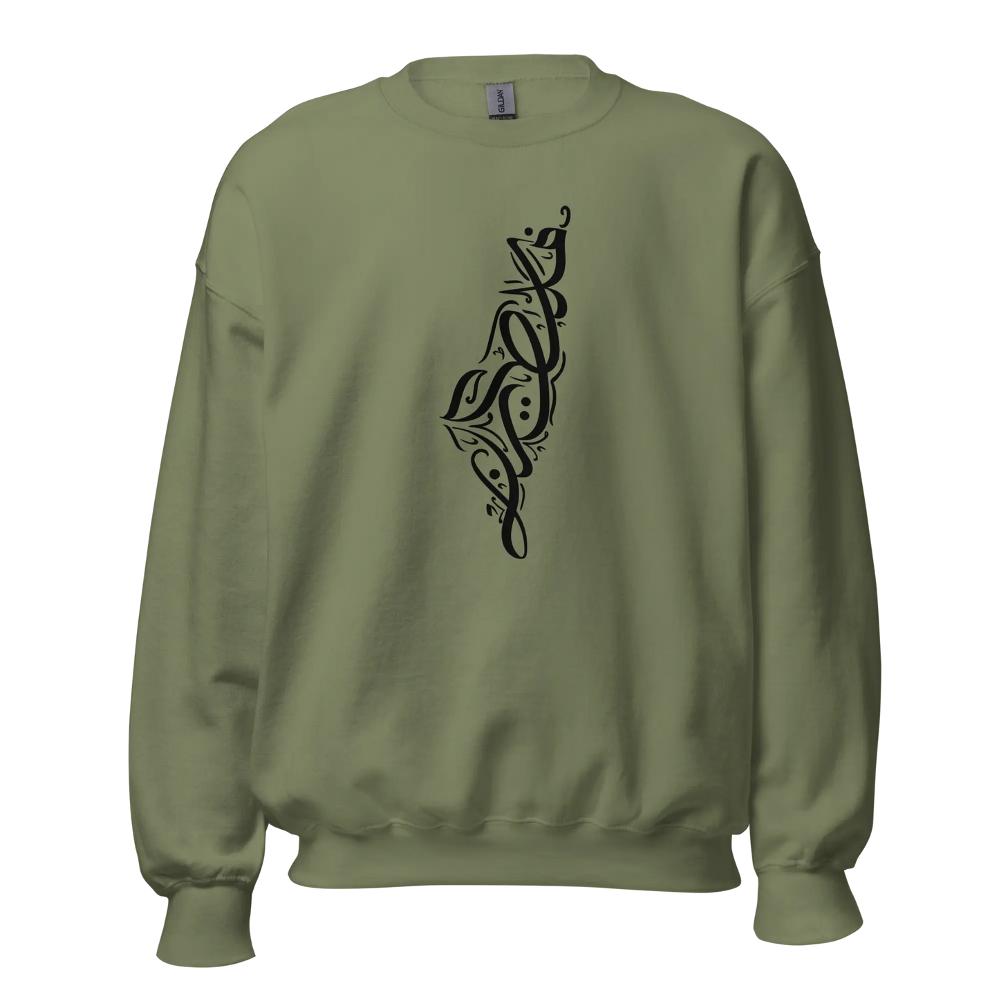 Palestine Map Script Unisex Sweatshirt Warrior Ink