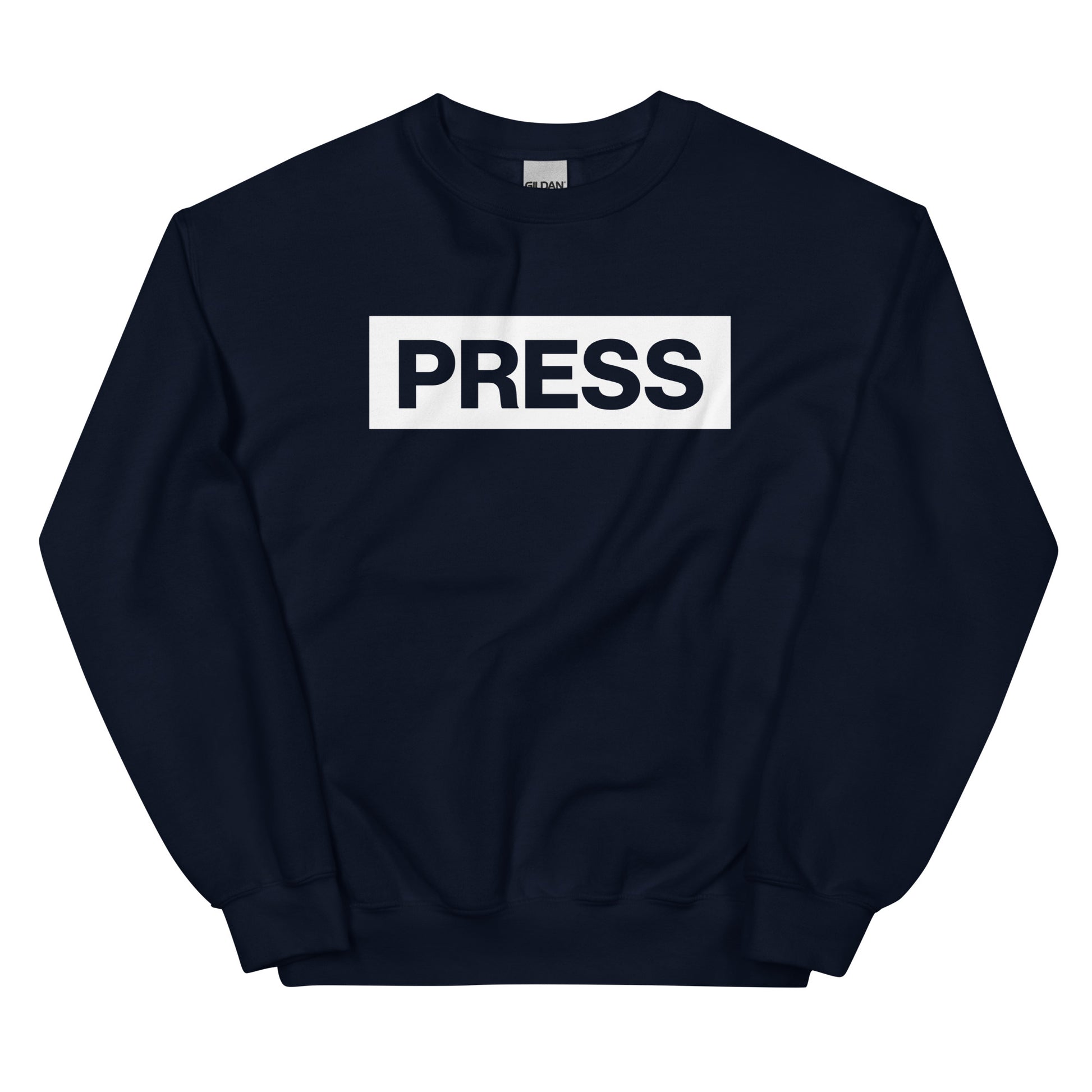PRESS crewneck sweatshirt by Warrior Ink Apparel