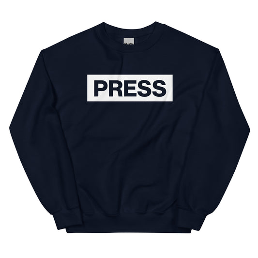 PRESS crewneck sweatshirt by Warrior Ink Apparel