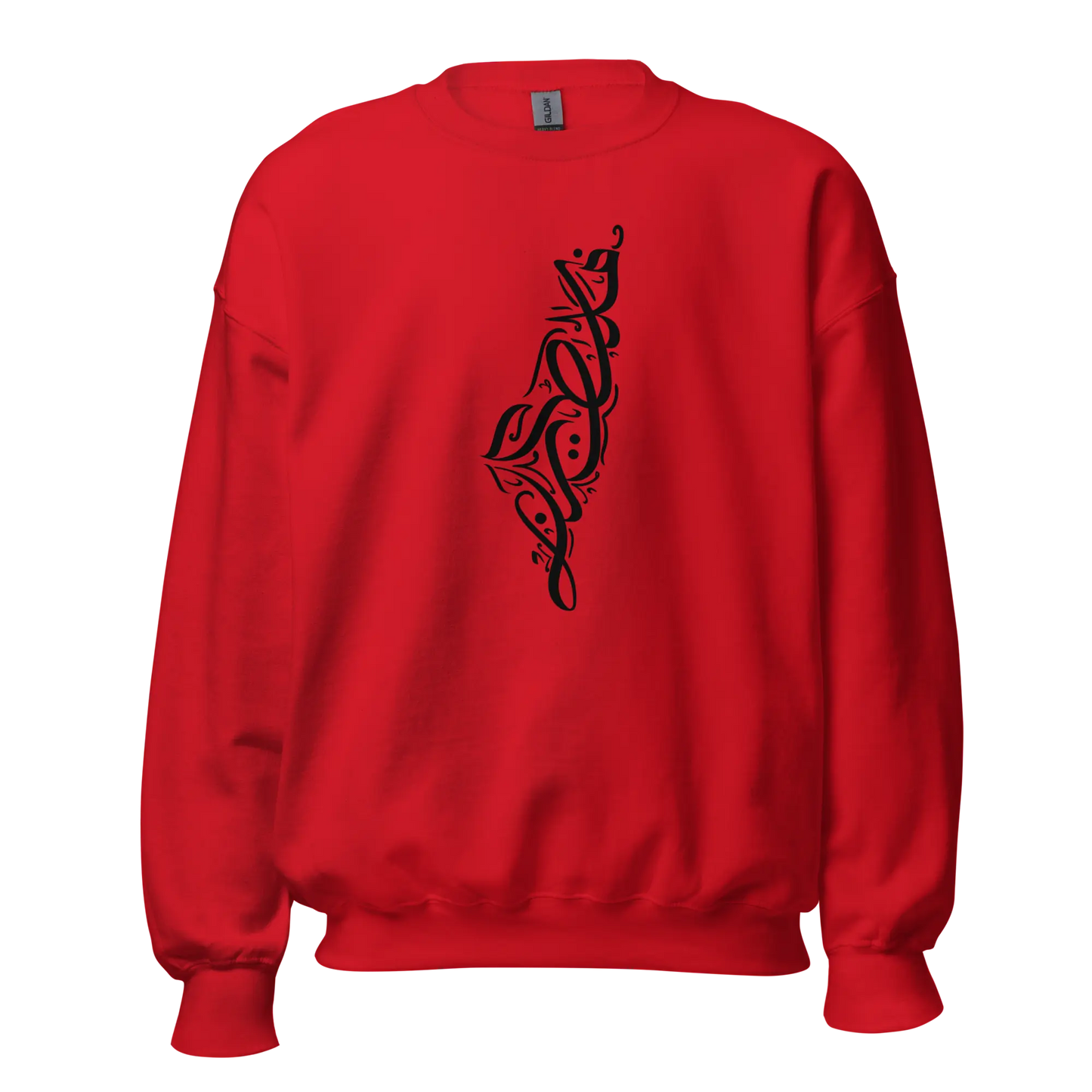 Palestine Map Script Unisex Sweatshirt Warrior Ink
