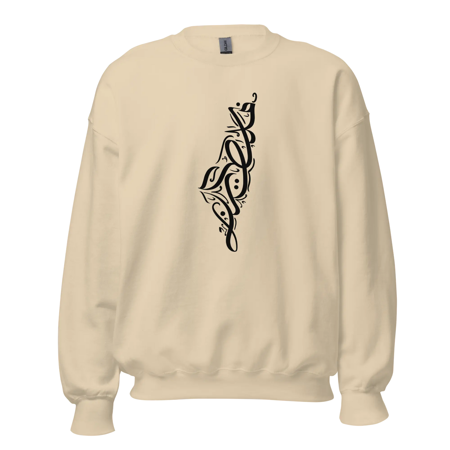 Palestine Map Script Unisex Sweatshirt Warrior Ink
