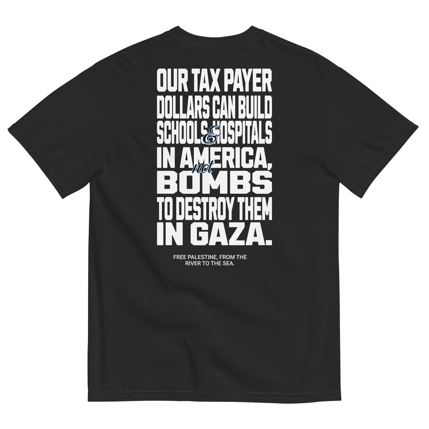 Gaza Palestine Message heavyweight tee by Warrior Ink Apparel