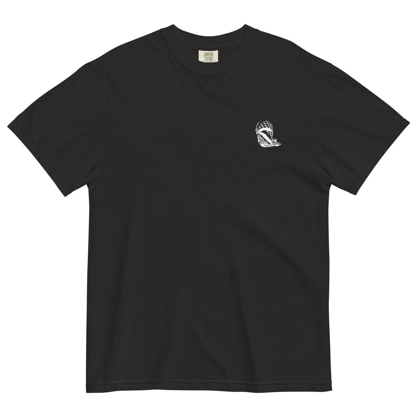 Silence is Complicity Palestine Heavyweight Tee by Warrior Ink Apparel - Warrior Ink Logo in front