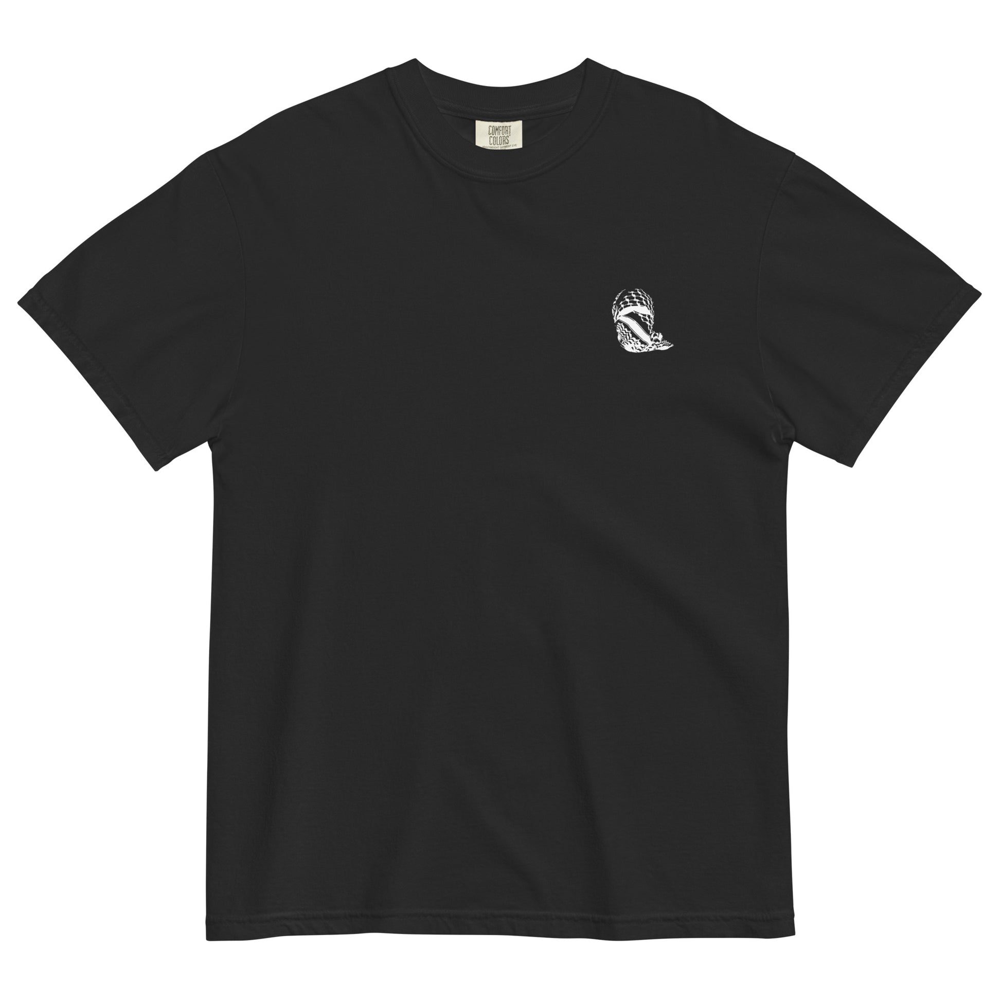 Silence is Complicity Palestine Heavyweight Tee by Warrior Ink Apparel - Warrior Ink Logo in front