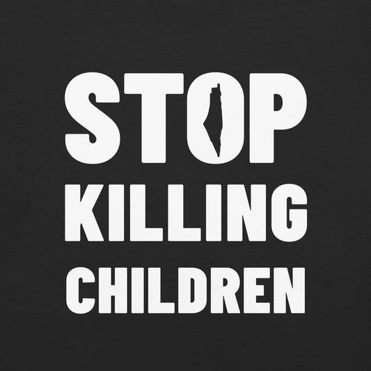 Stop Killing Children black heavyweight t-shirt by Warrior Ink Apparel