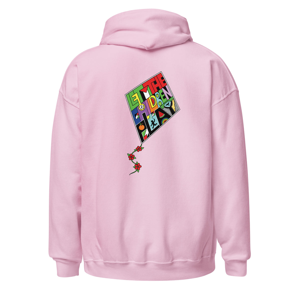 LET THE CHILDREN PLAY Palestine kite hoodie by Warrior Ink