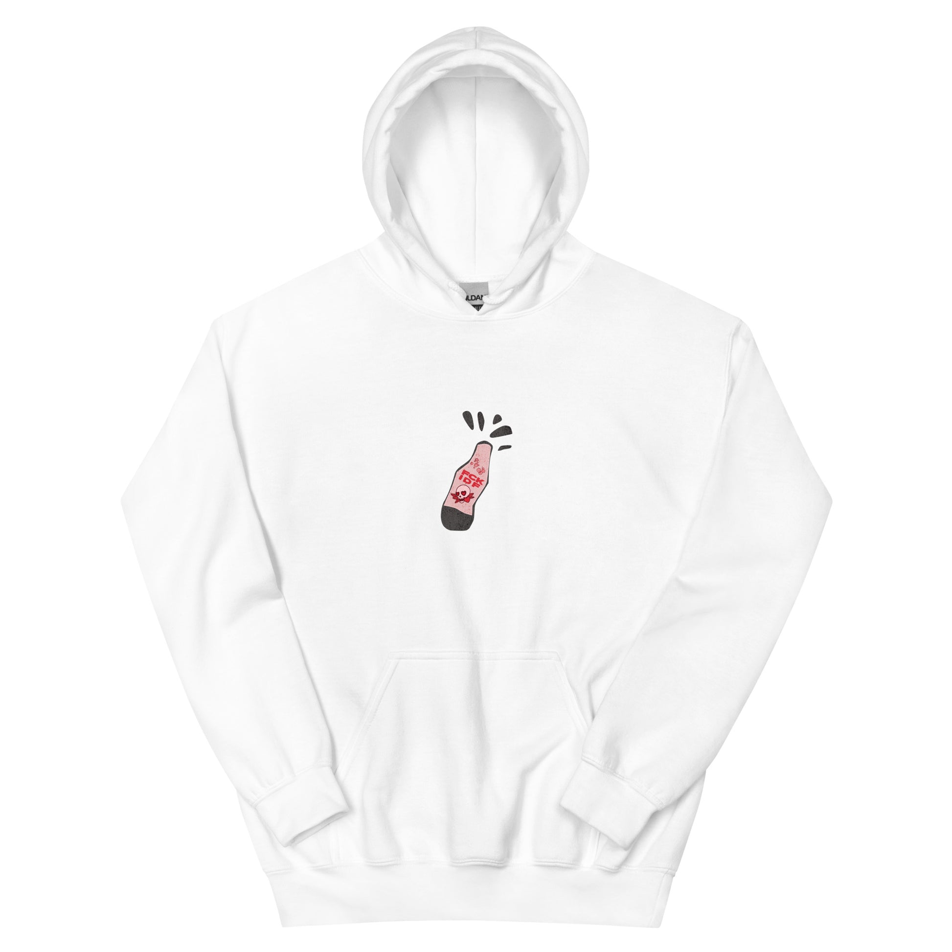 White “Humans United Against Evil – Free Palestine” hoodie by Warrior Ink Apparel.