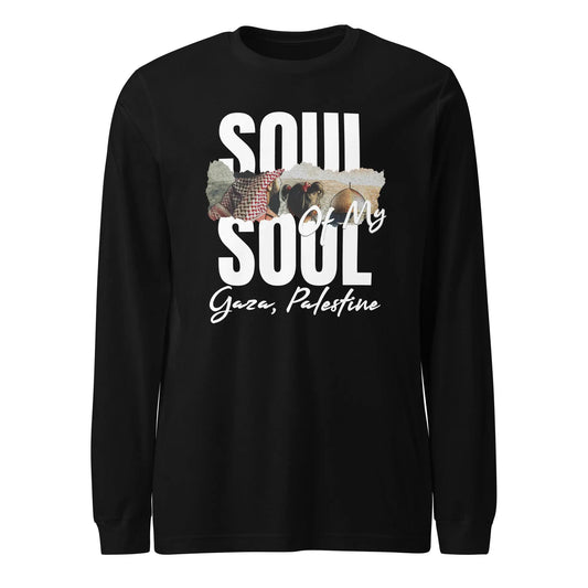 Soul of My Soul Long Sleeve Tee - Palestinian solidarity shirt with keffiyeh design and Gaza tribute