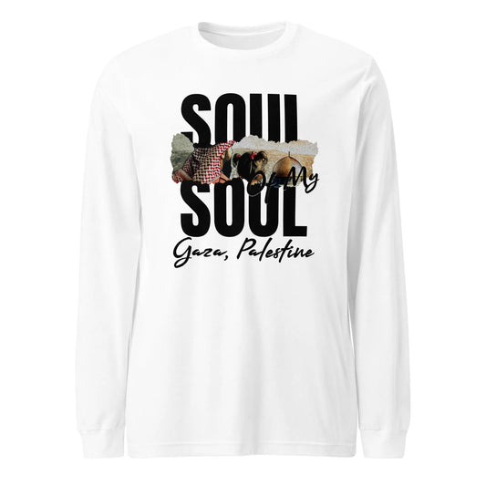 Soul of My Soul Long Sleeve Tee - Palestinian solidarity shirt with keffiyeh design and Gaza tribute