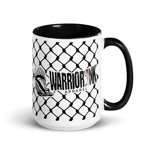 To Resist Is To Love keffiyeh ceramic mug with black handle by Warrior Ink Apparel