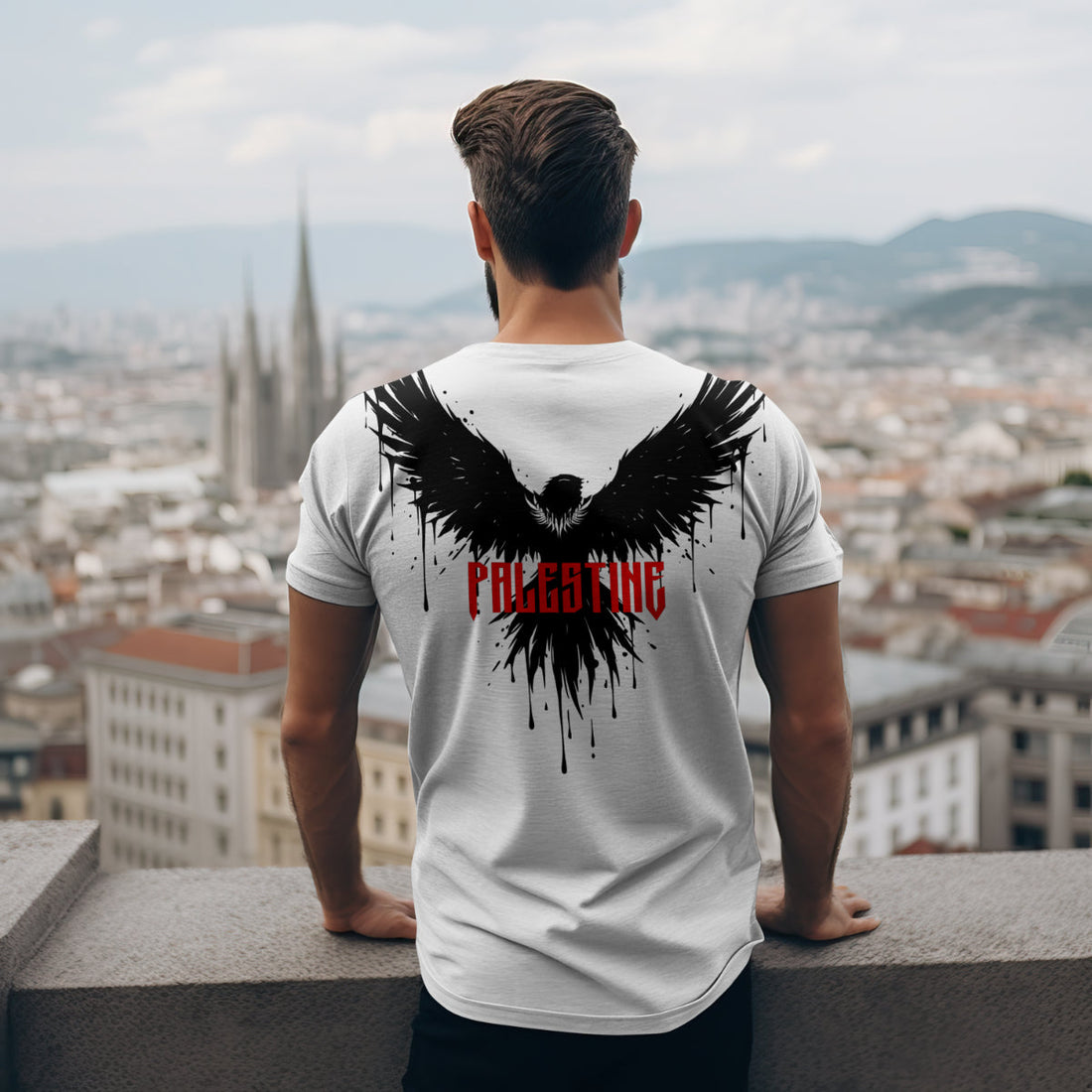 Palestine Resilient t-shirt with eagle graphic by Warrior Ink Apparel