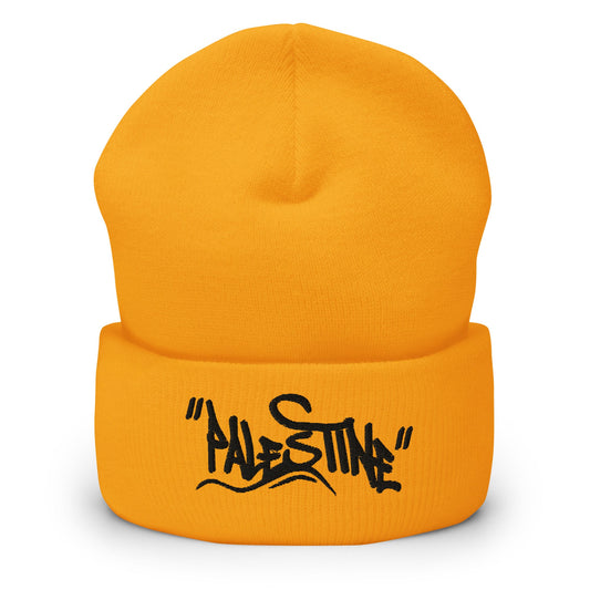 Palestine graffiti embroidered beanie by Warrior Ink Apparel