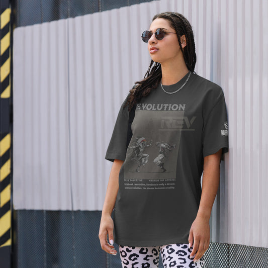 Revolution oversized faded heavyweight streetwear t-shirt by Warrior Ink Apparel
