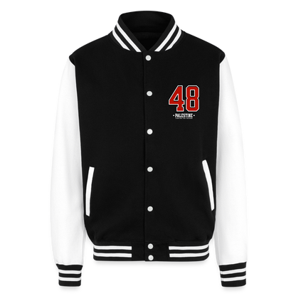 1948 Palestine Heavyweight Letterman Jacket - black/white