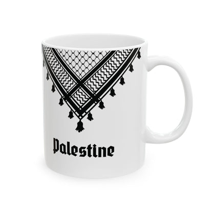 Palestine Keffiyeh 11oz Mug - Durable Ceramic Coffee Cup