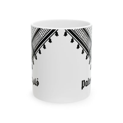 Palestine Keffiyeh 11oz Mug - Durable Ceramic Coffee Cup