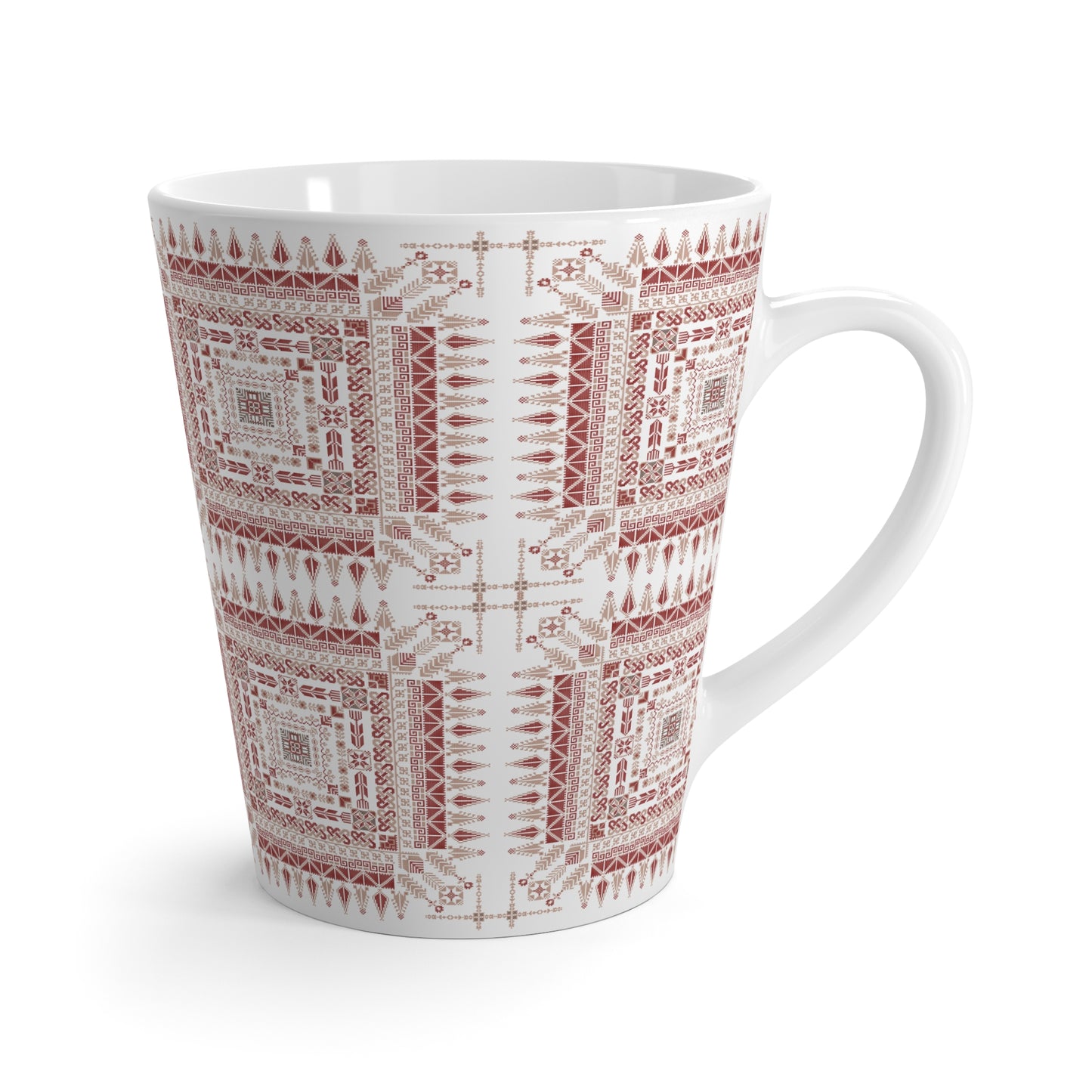 Tatreez Latte Mug - Celebrate Palestinian Heritage