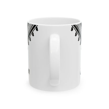 Palestine Keffiyeh 11oz Mug - Durable Ceramic Coffee Cup