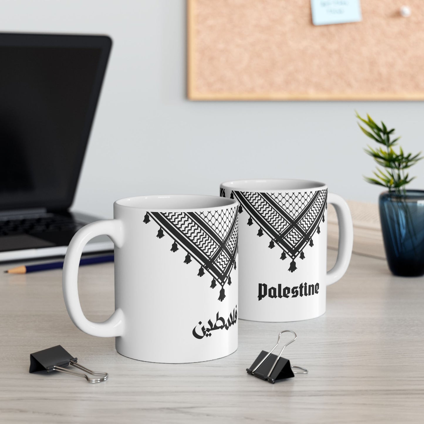 Palestine Keffiyeh 11oz Mug - Durable Ceramic Coffee Cup