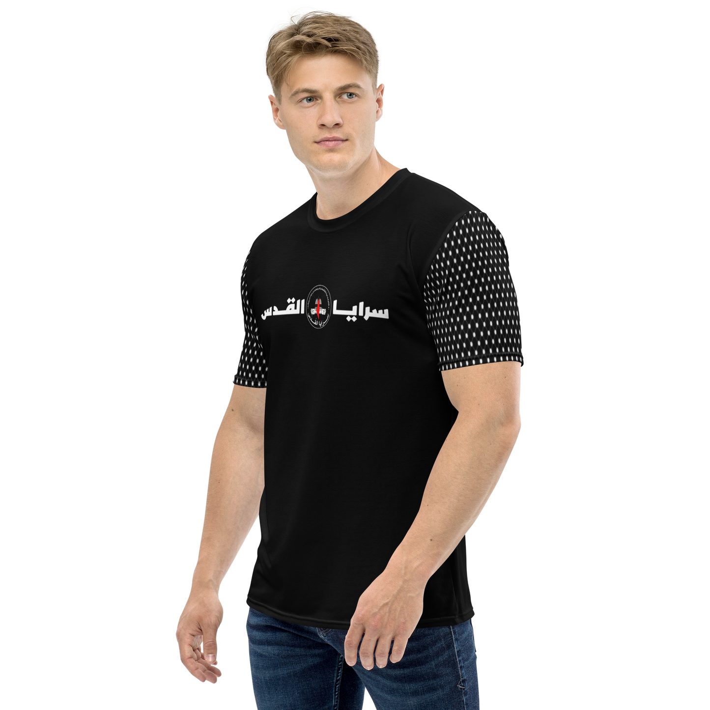 Saraya Brigade Black & White Men’s Tee - Palestine