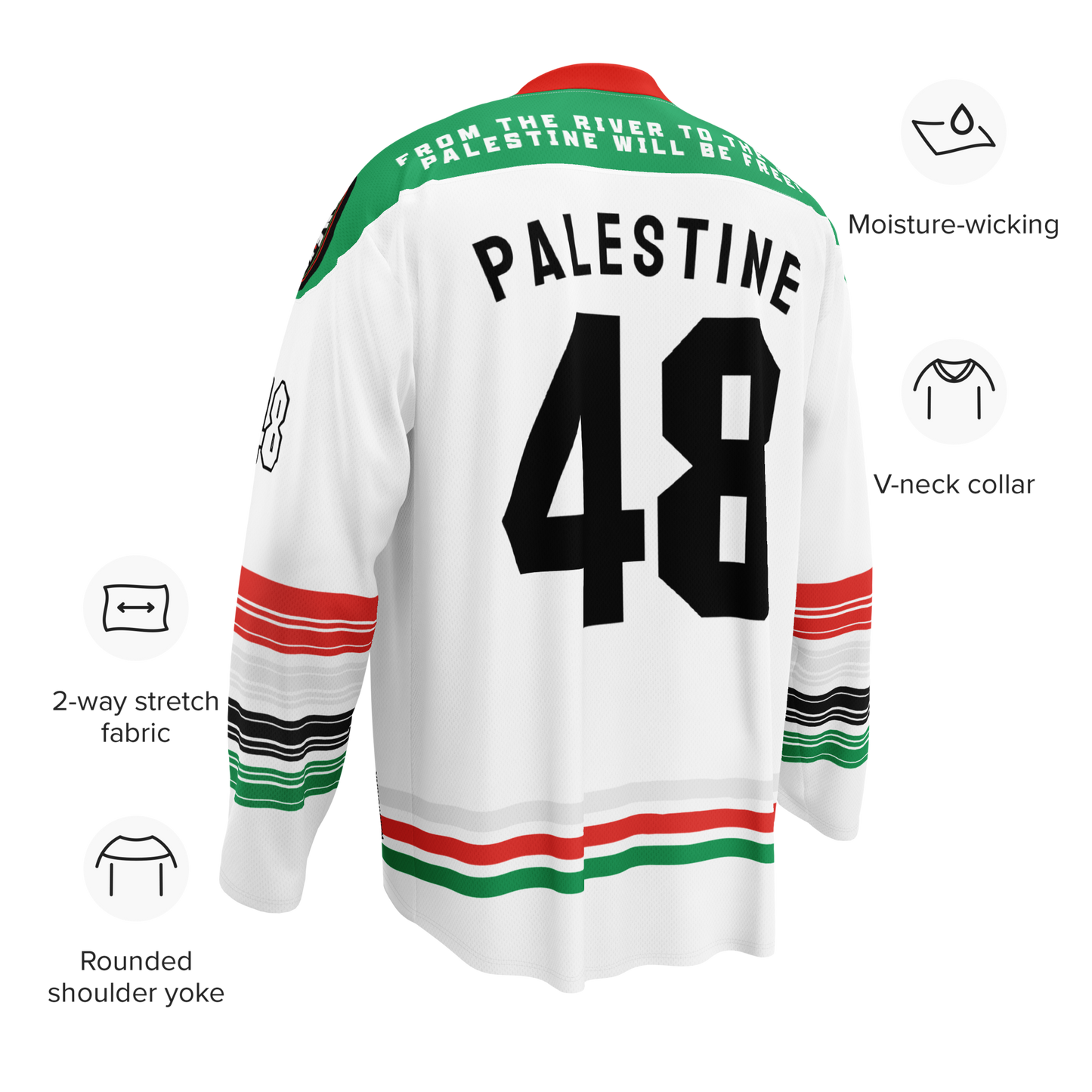 Warrior Ink Palestine Hockey Jersey Away - White