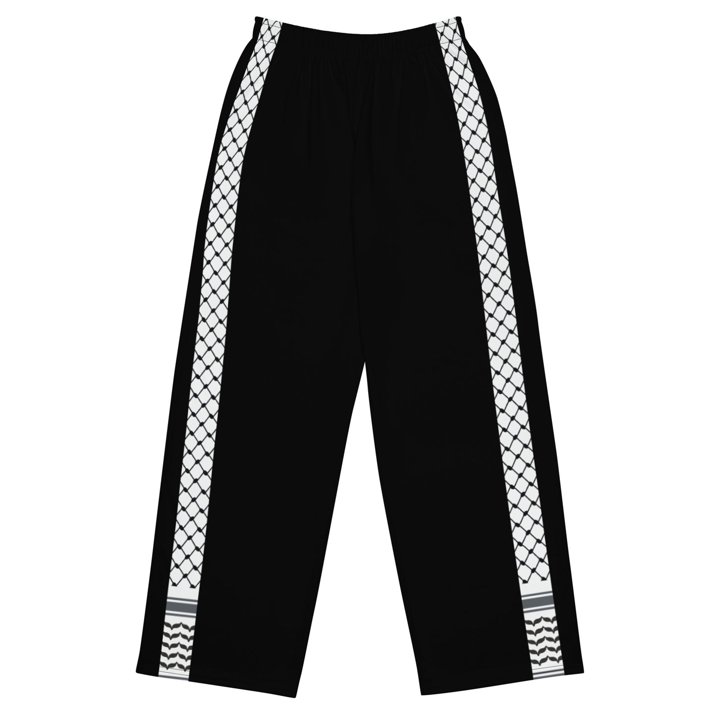Free Palestine Keffiyeh wide-leg pants by Warrior Ink Apparel