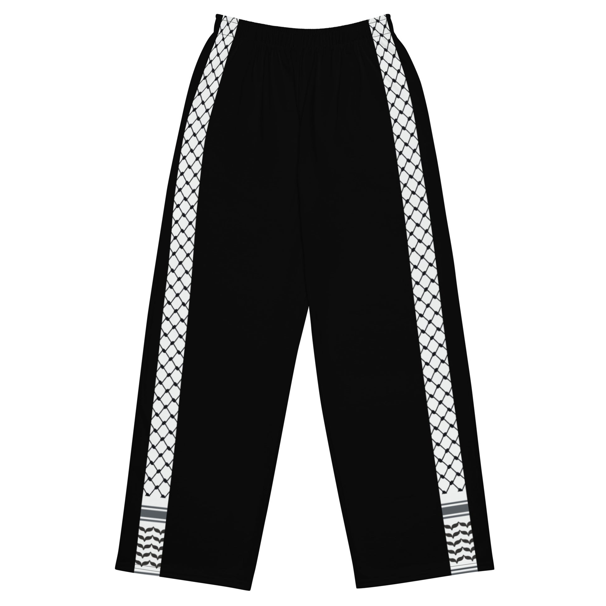 Free Palestine Keffiyeh wide-leg pants by Warrior Ink Apparel