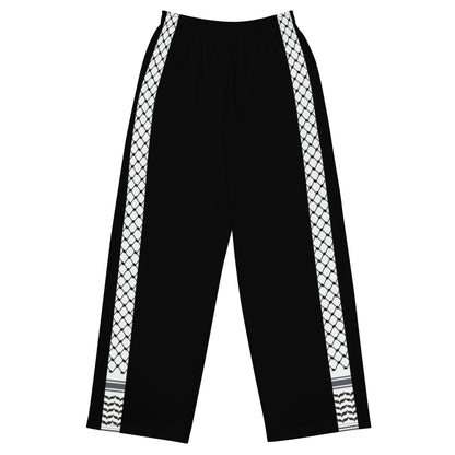Free Palestine Keffiyeh wide-leg pants by Warrior Ink Apparel