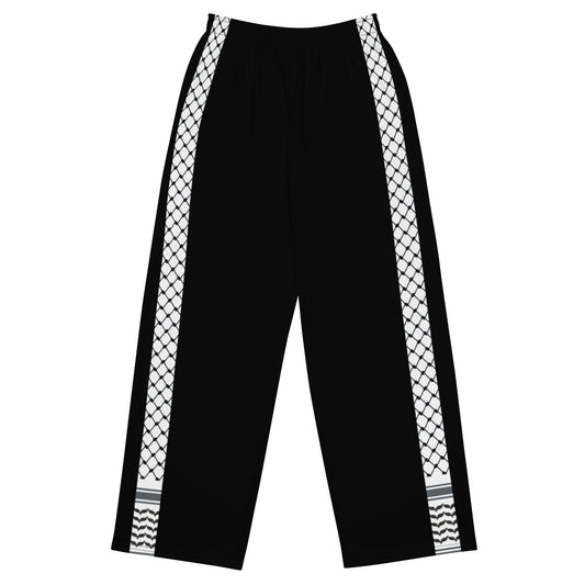 Free Palestine Keffiyeh wide-leg pants by Warrior Ink Apparel