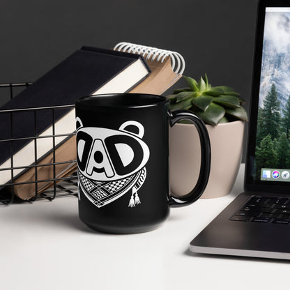 BABA BEAR Palestine mug styled on desk with coffee and workspace