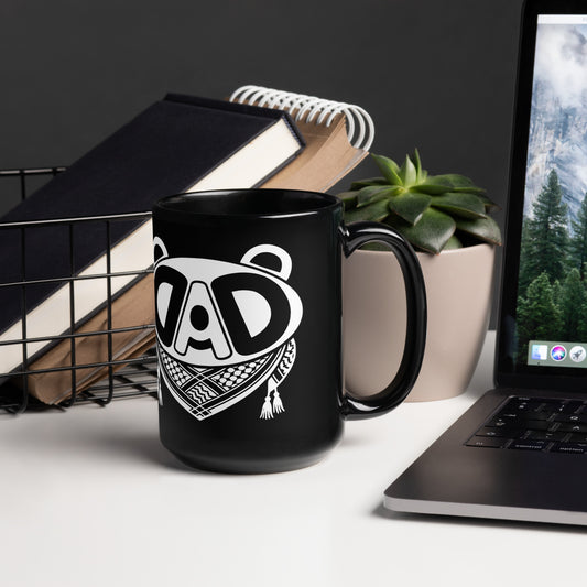 BABA BEAR Palestine mug styled on desk with coffee and workspace
